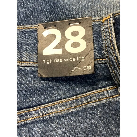 Joe's Women High Rise Wide Leg Medium Wash Jeans Zip Close Cotton Stretch New - Picture 7 of 9